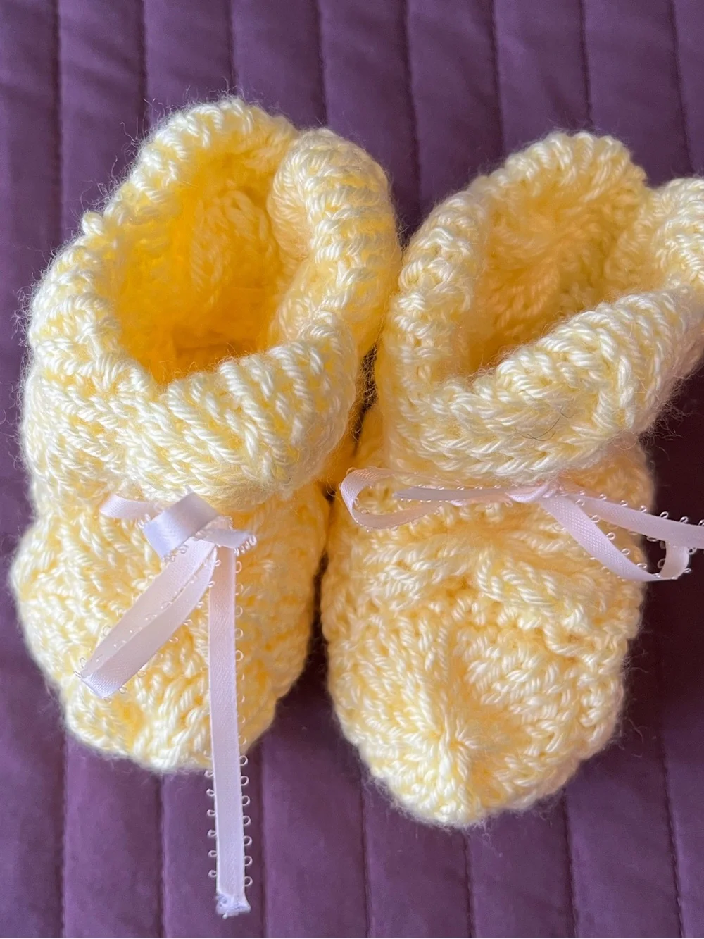 Handmade Knit & Crochet Baby Booties Socks Gift Set 4 Pairs